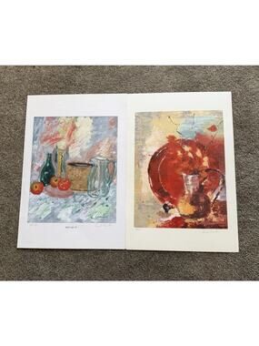 C. Clark Minton Signed Limited Edition Still Life Prints (2) Fruit Vase Abstract